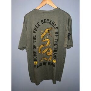 Rags of Honor Mens XL T-Shirt Heather Green Join or Die Snake Patriotic 1776